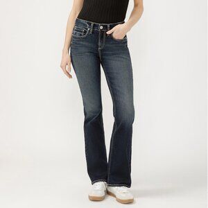 Silver Jeans Women's Slim Boot Dark Blue Wash Flare Jeans 32x32